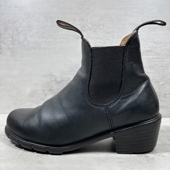 Blundstone 1671 Leather Heeled Chelsea Boots - Women's Size 6.5 - Black - Picture 1 of 9